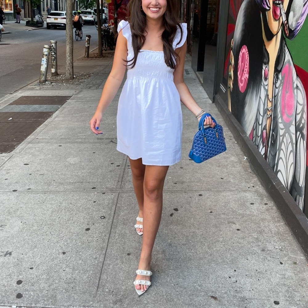 French‎ Connection white cotton mini dress size small